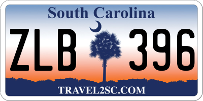 SC license plate ZLB396