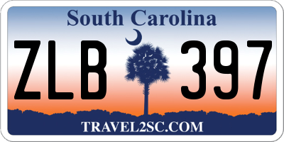 SC license plate ZLB397