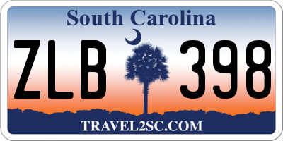 SC license plate ZLB398