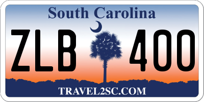 SC license plate ZLB400