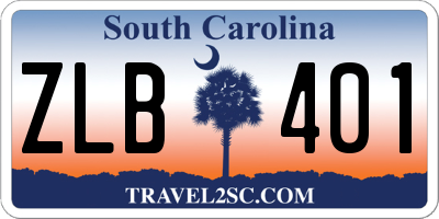 SC license plate ZLB401