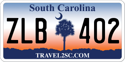 SC license plate ZLB402