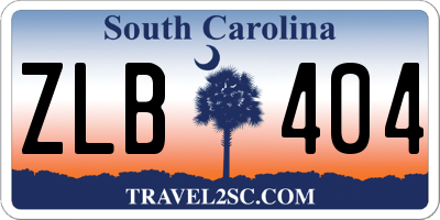 SC license plate ZLB404