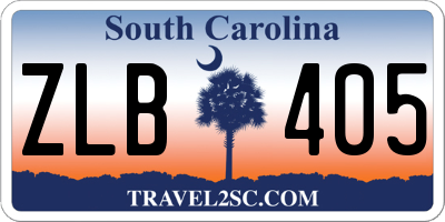 SC license plate ZLB405