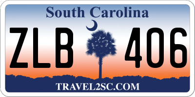 SC license plate ZLB406