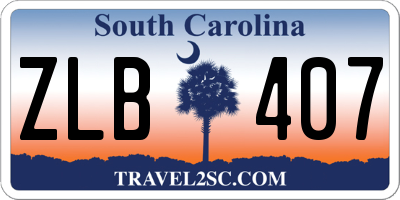 SC license plate ZLB407