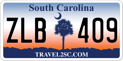 SC license plate ZLB409