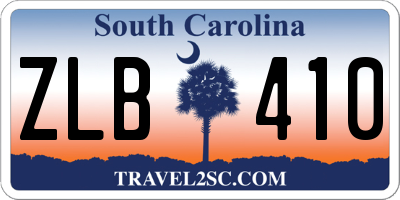 SC license plate ZLB410