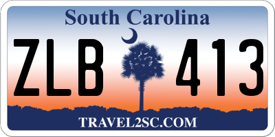 SC license plate ZLB413