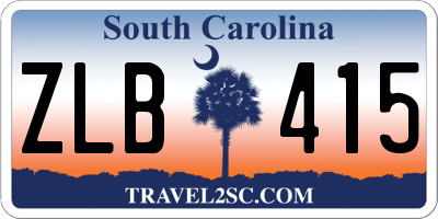 SC license plate ZLB415
