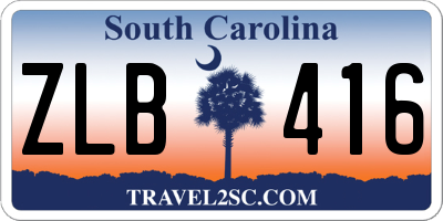 SC license plate ZLB416
