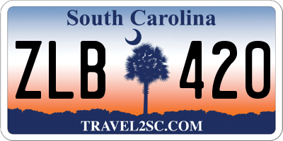 SC license plate ZLB420