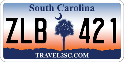 SC license plate ZLB421