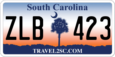 SC license plate ZLB423