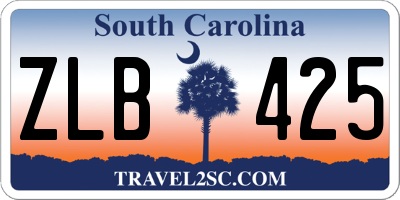 SC license plate ZLB425