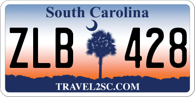 SC license plate ZLB428
