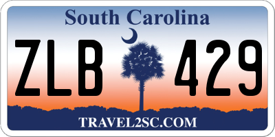 SC license plate ZLB429