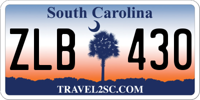 SC license plate ZLB430
