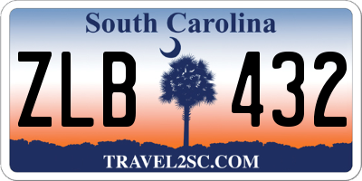 SC license plate ZLB432