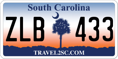 SC license plate ZLB433