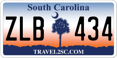 SC license plate ZLB434