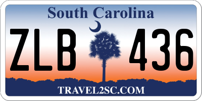 SC license plate ZLB436