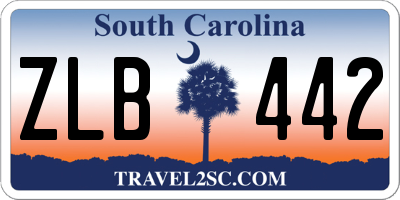 SC license plate ZLB442
