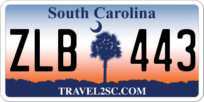 SC license plate ZLB443