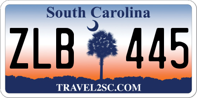 SC license plate ZLB445