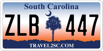 SC license plate ZLB447