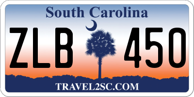 SC license plate ZLB450