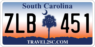 SC license plate ZLB451