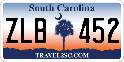 SC license plate ZLB452