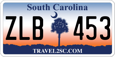 SC license plate ZLB453
