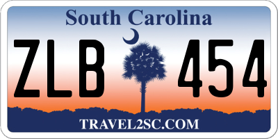 SC license plate ZLB454