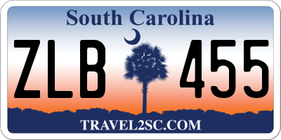 SC license plate ZLB455