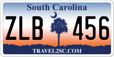 SC license plate ZLB456