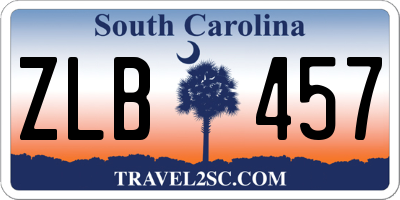 SC license plate ZLB457