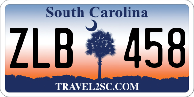 SC license plate ZLB458