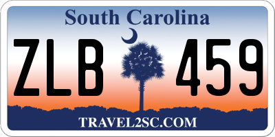 SC license plate ZLB459