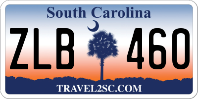 SC license plate ZLB460