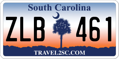 SC license plate ZLB461