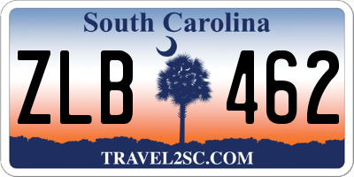 SC license plate ZLB462