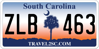 SC license plate ZLB463
