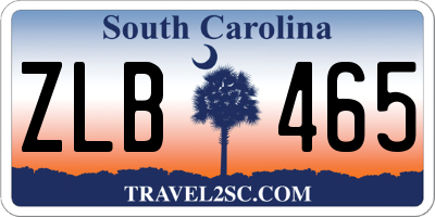 SC license plate ZLB465