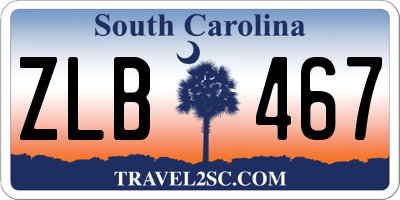 SC license plate ZLB467