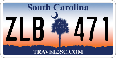 SC license plate ZLB471