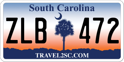 SC license plate ZLB472