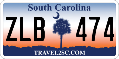 SC license plate ZLB474