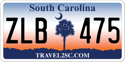 SC license plate ZLB475